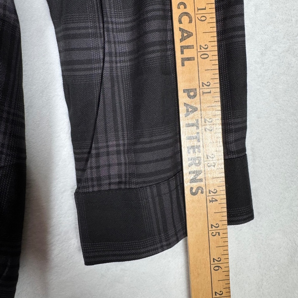 Torrid Shadow Plaid Button Front Shirt Kimono Dress Grey Black NWT 2 2X | Goth - Picture 6 of 11